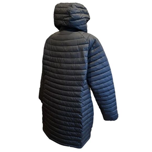 Columbia Women Sz 3X Black White Out Mid Omni Heat Mid Hooded Puffer Jacket - Picture 2 of 6